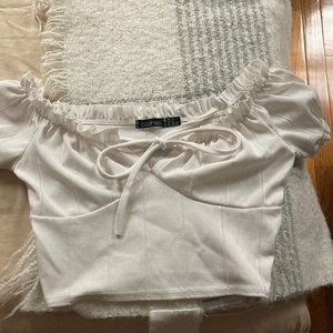 Boohoo White crop top